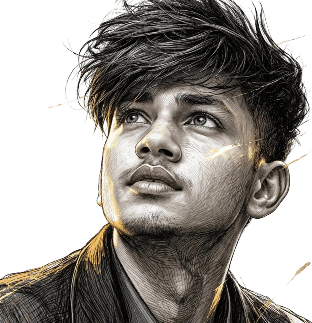 Stylized portrait of Jebish Purbey